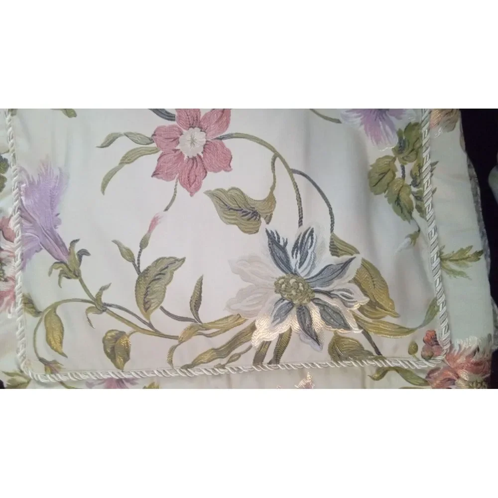 Croscill Throw Pillow Floral Embroidered Accent‎ Pillow Decorative 17x17